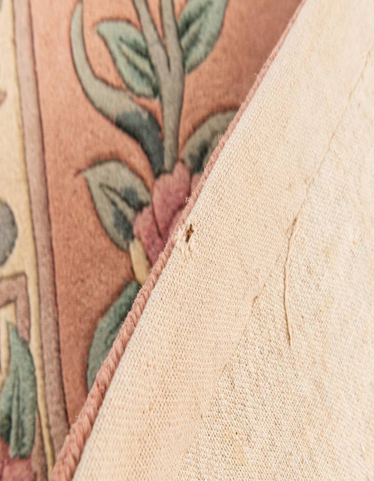 Detail image of 2' 4 x 9' 6  Hand Knotted Carved Pekin Wool Runner Rug