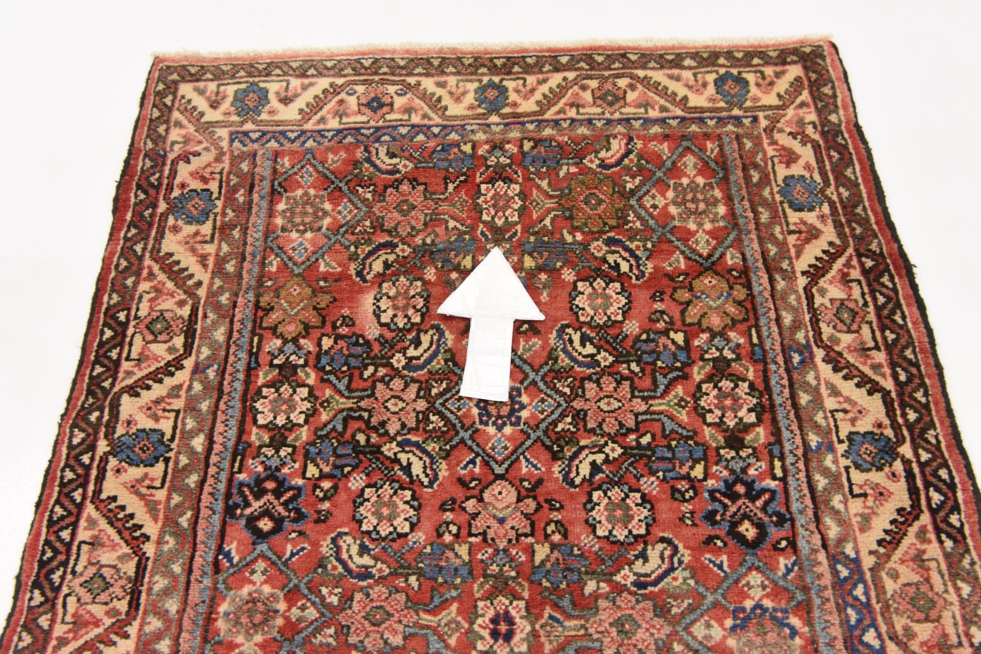 3' 10 x 9' 9 Hand Knotted Farahan Persian Wool Runner Rug