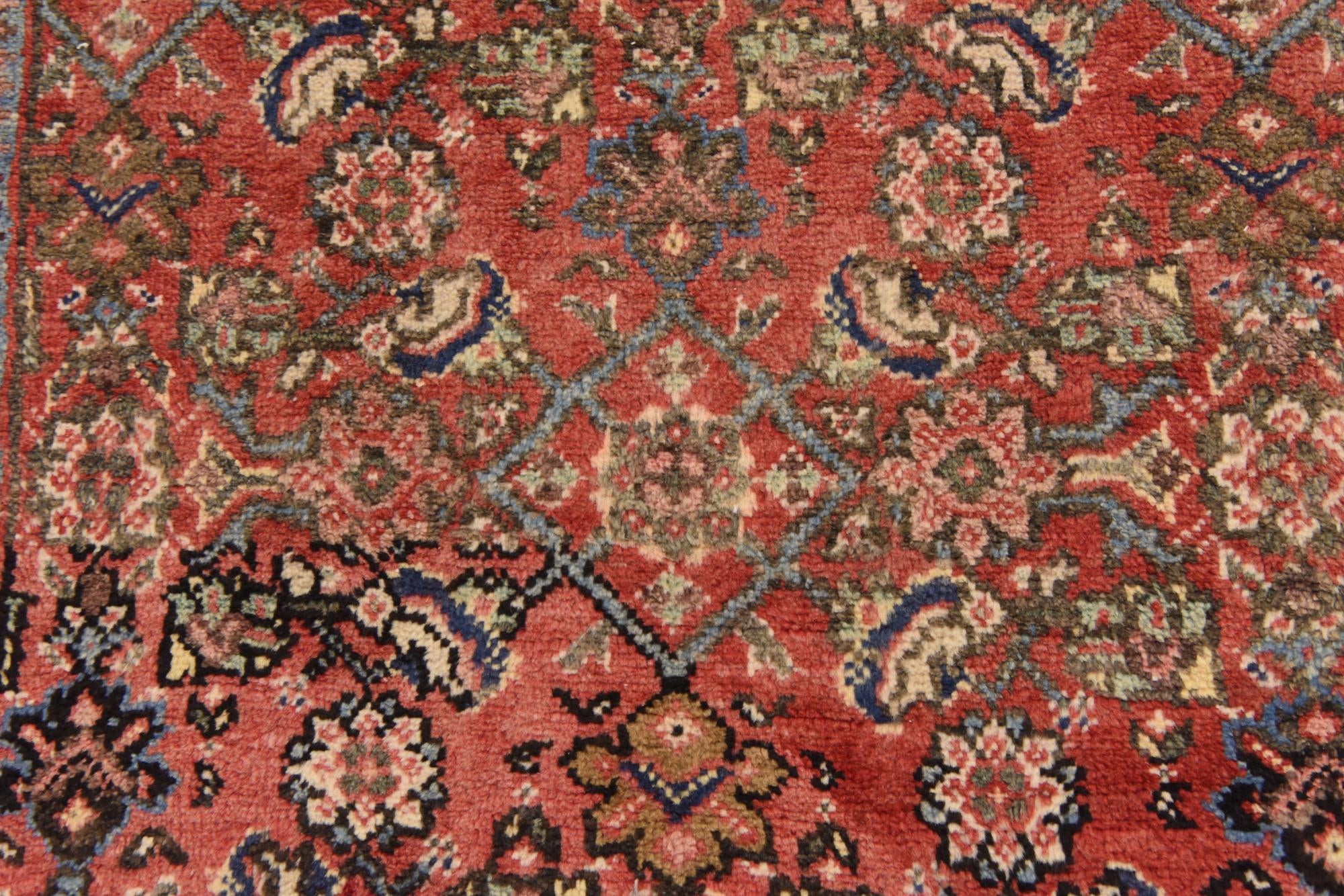 3' 10 x 9' 9 Hand Knotted Farahan Persian Wool Runner Rug