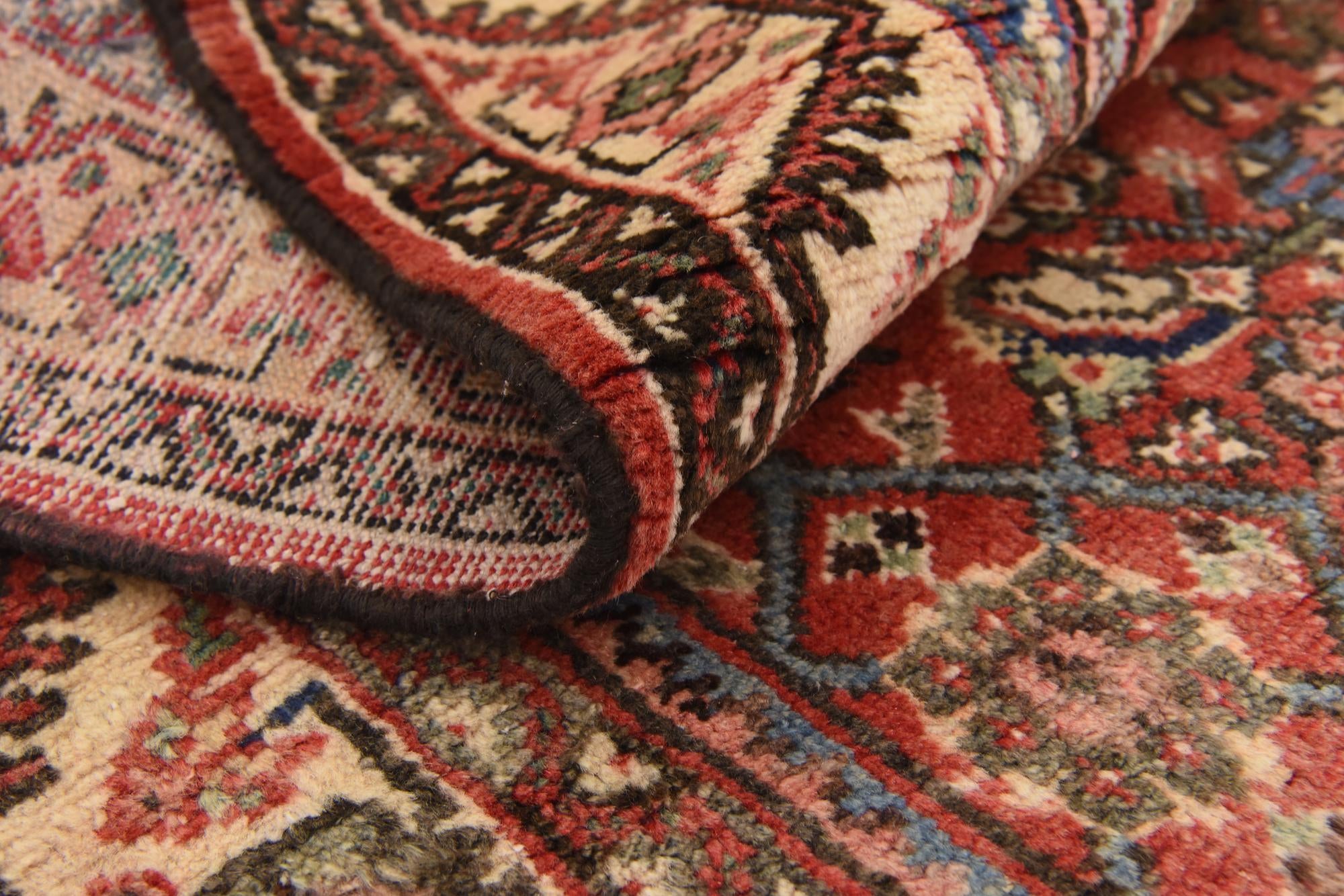3' 10 x 9' 9 Hand Knotted Farahan Persian Wool Runner Rug