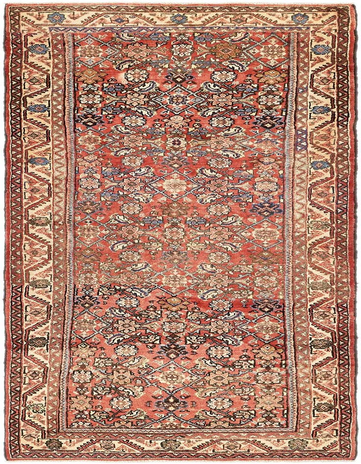 Detail image of 3' 10 x 9' 9 Hand Knotted Farahan Persian Wool Runner Rug