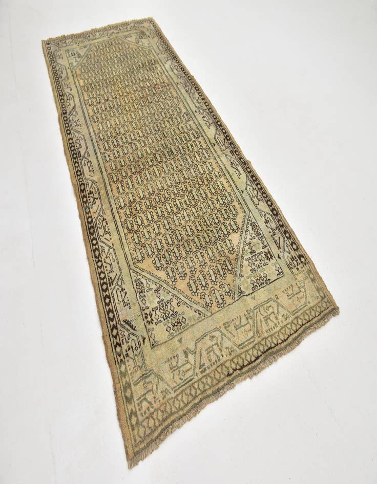 Detail image of 4' 3 x 10' Hand Knotted Farahan Persian Wool Runner Rug