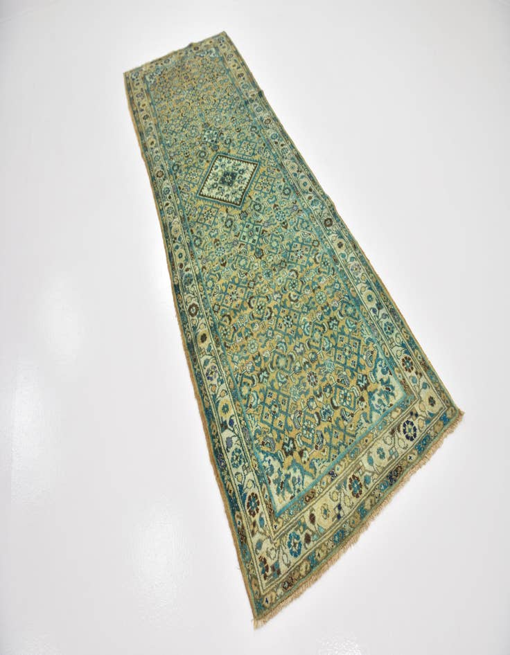 Detail image of 3' 7 x 10' Hand Knotted Farahan Persian Wool Runner Rug