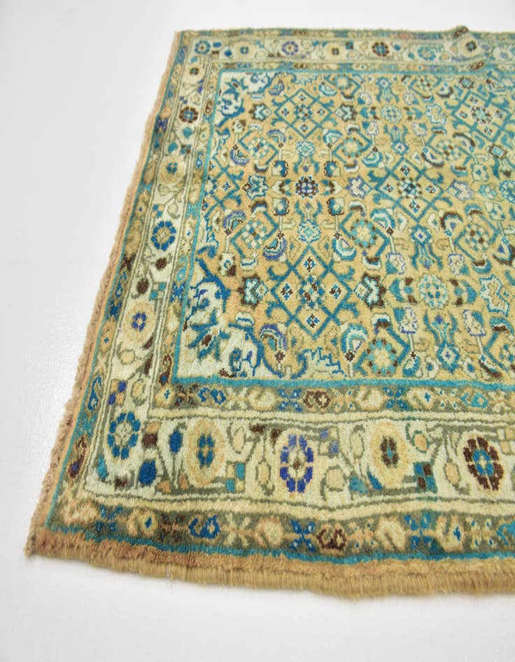 Detail image of 3' 7 x 10' Hand Knotted Farahan Persian Wool Runner Rug