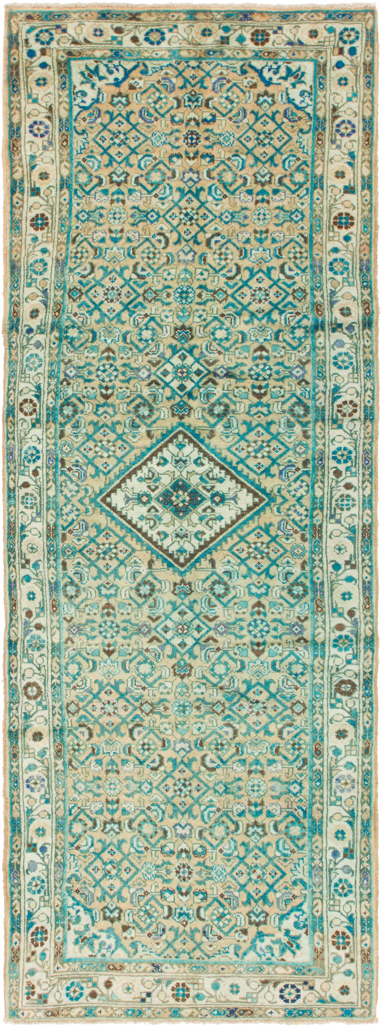 3' 7 x 10' Hand Knotted Farahan Persian Wool Runner Rug