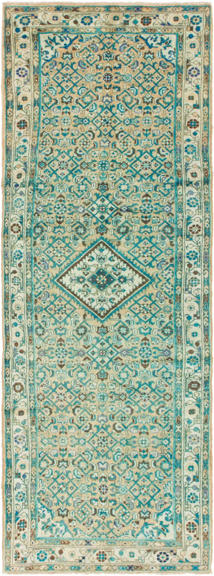 3' 7 x 10' Hand Knotted Farahan Persian Wool Runner Rug