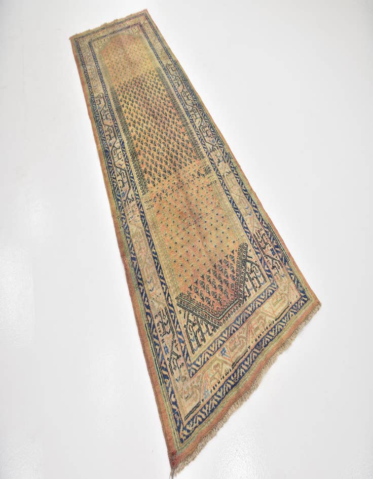 Detail image of 3' 6 x 10' 2 Hand Knotted Farahan Persian Wool Runner Rug