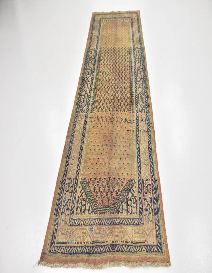 Detail image of 3' 6 x 10' 2 Hand Knotted Farahan Persian Wool Runner Rug