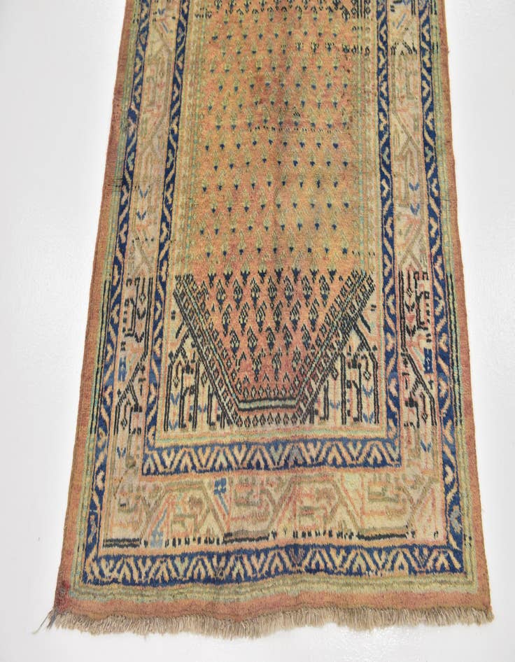 Detail image of 3' 6 x 10' 2 Hand Knotted Farahan Persian Wool Runner Rug