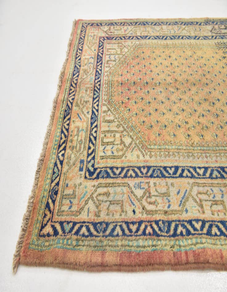 Detail image of 3' 6 x 10' 2 Hand Knotted Farahan Persian Wool Runner Rug