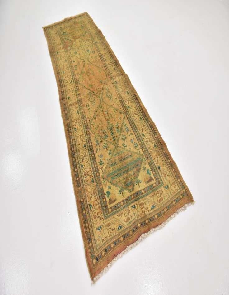 Detail image of 3' 5 x 10' Hand Knotted Farahan Persian Wool Runner Rug