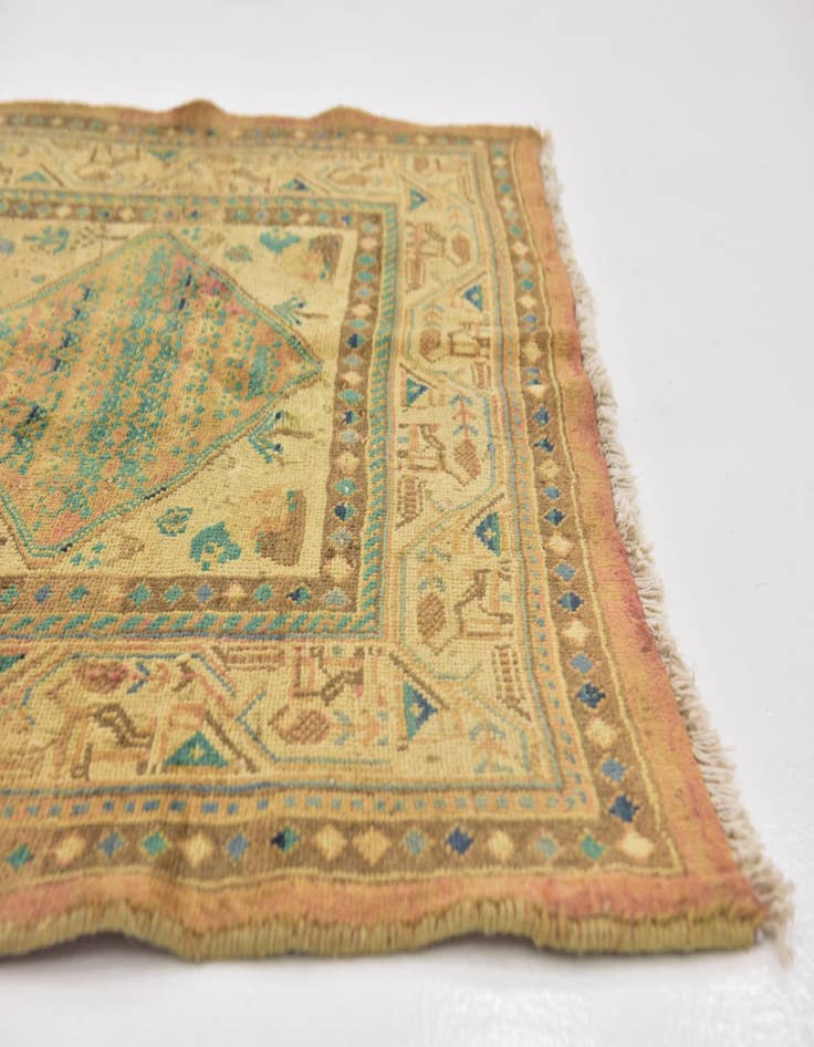 Detail image of 3' 5 x 10' Hand Knotted Farahan Persian Wool Runner Rug