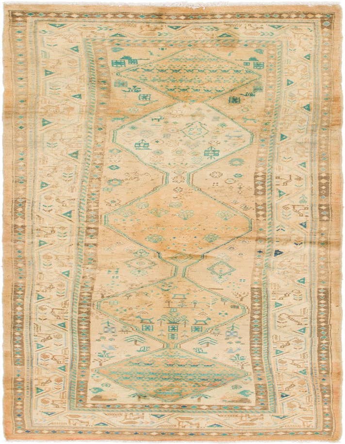 Detail image of 3' 5 x 10' Hand Knotted Farahan Persian Wool Runner Rug