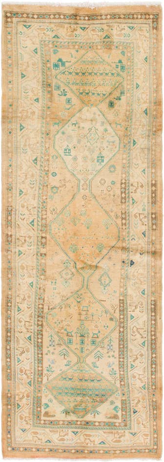 Detail image of 3' 5 x 10' Hand Knotted Farahan Persian Wool Runner Rug