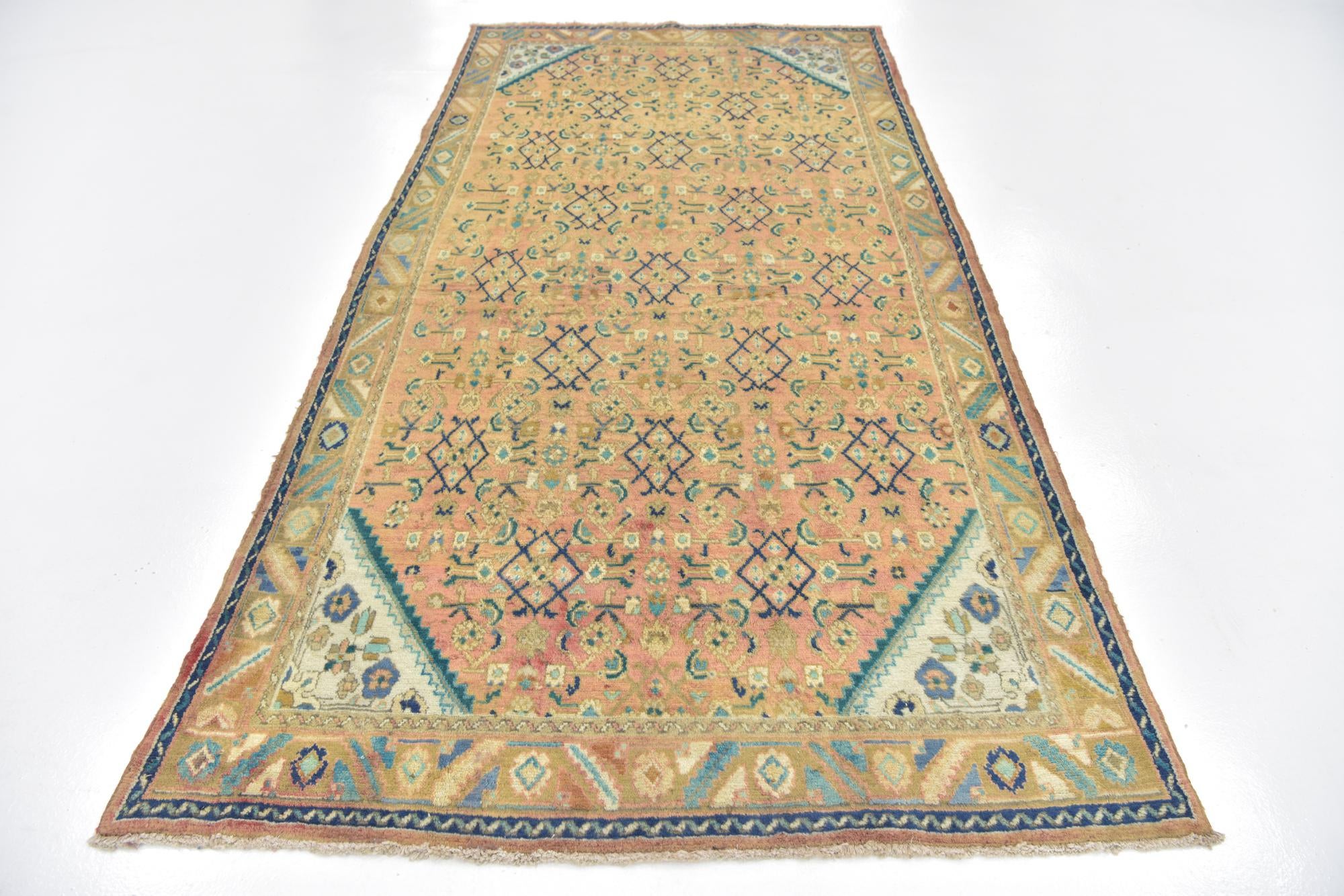 4' 9 x 9' 7 Hand Knotted Farahan Persian Wool Runner Rug
