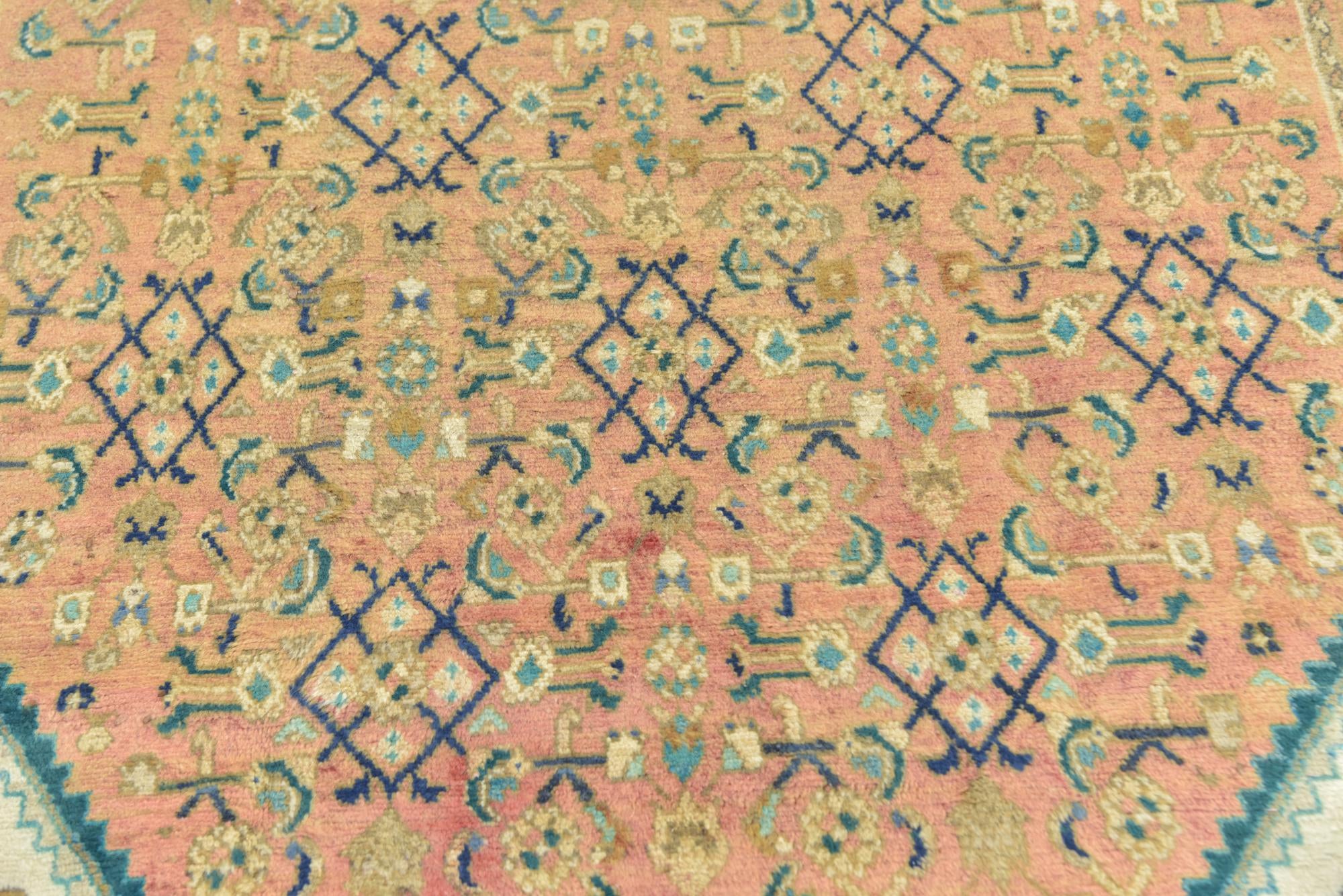4' 9 x 9' 7 Hand Knotted Farahan Persian Wool Runner Rug