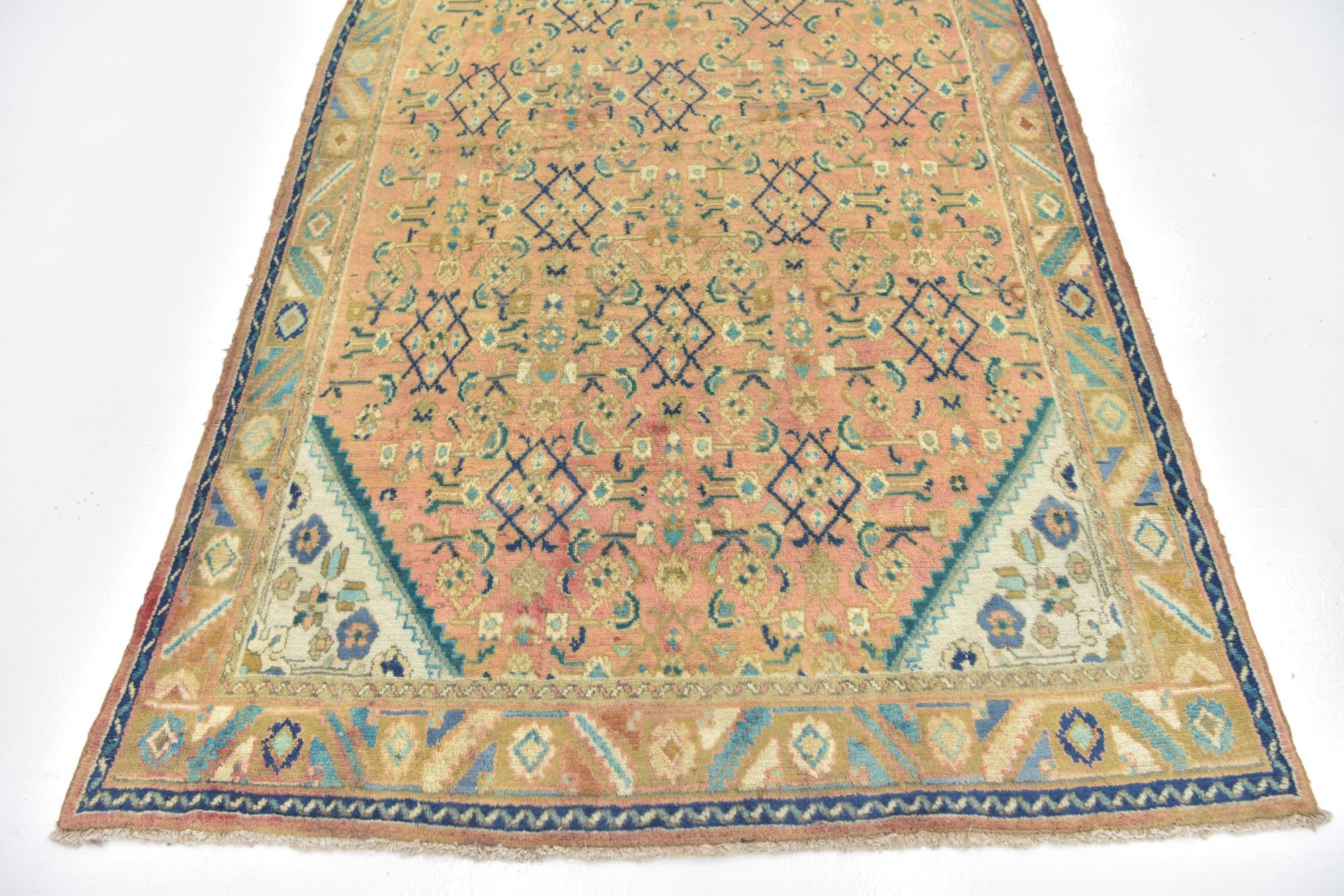 4' 9 x 9' 7 Hand Knotted Farahan Persian Wool Runner Rug