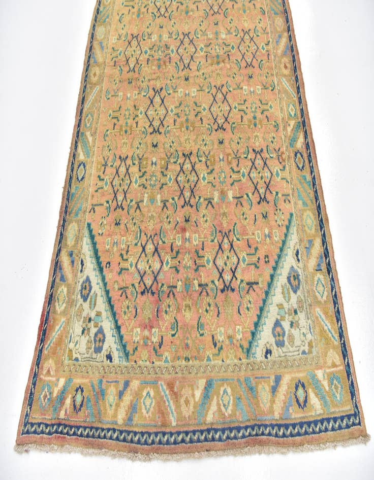 Detail image of 4' 9 x 9' 7  Hand Knotted Farahan Persian Wool Runner Rug