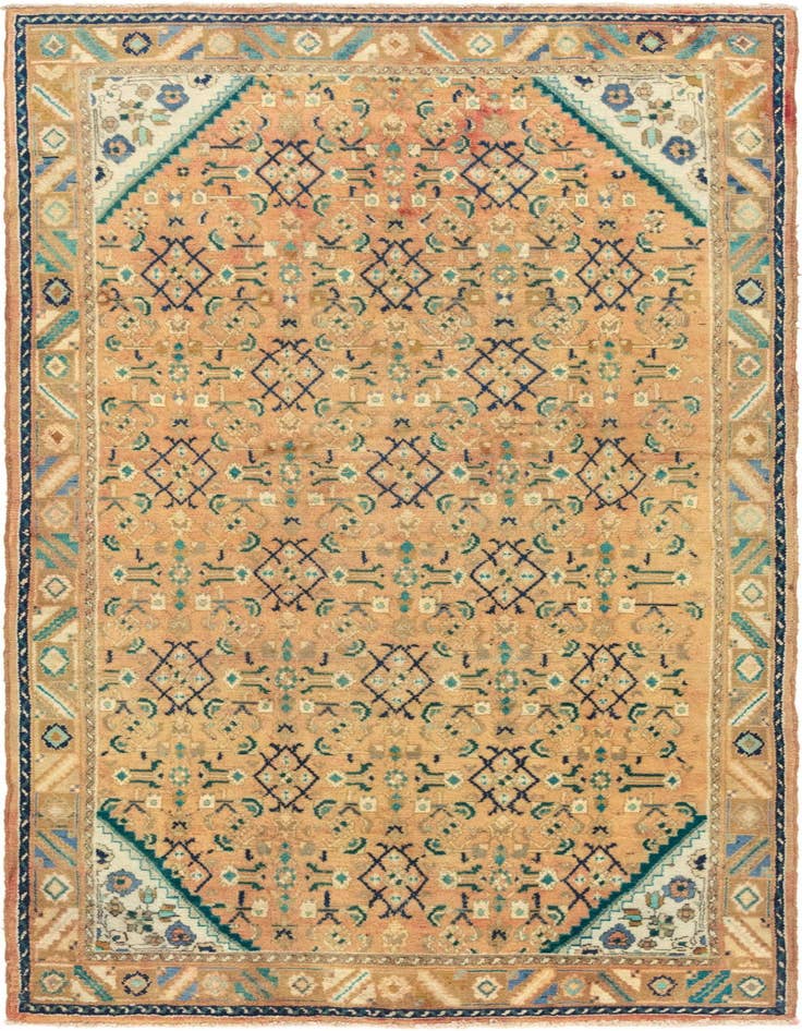 Detail image of 4' 9 x 9' 7 Hand Knotted Farahan Persian Wool Runner Rug