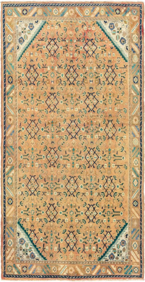 Detail image of 4' 9 x 9' 7 Hand Knotted Farahan Persian Wool Runner Rug