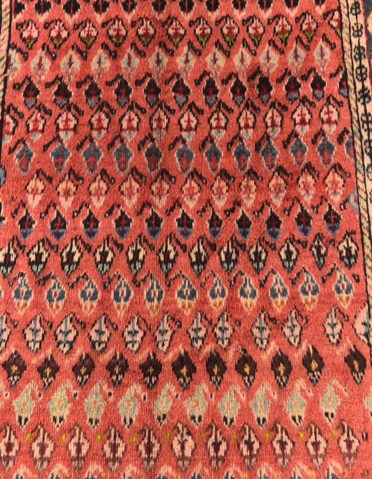 Detail image of 3' 9 x 10' Hand Knotted Farahan Persian Wool Runner Rug