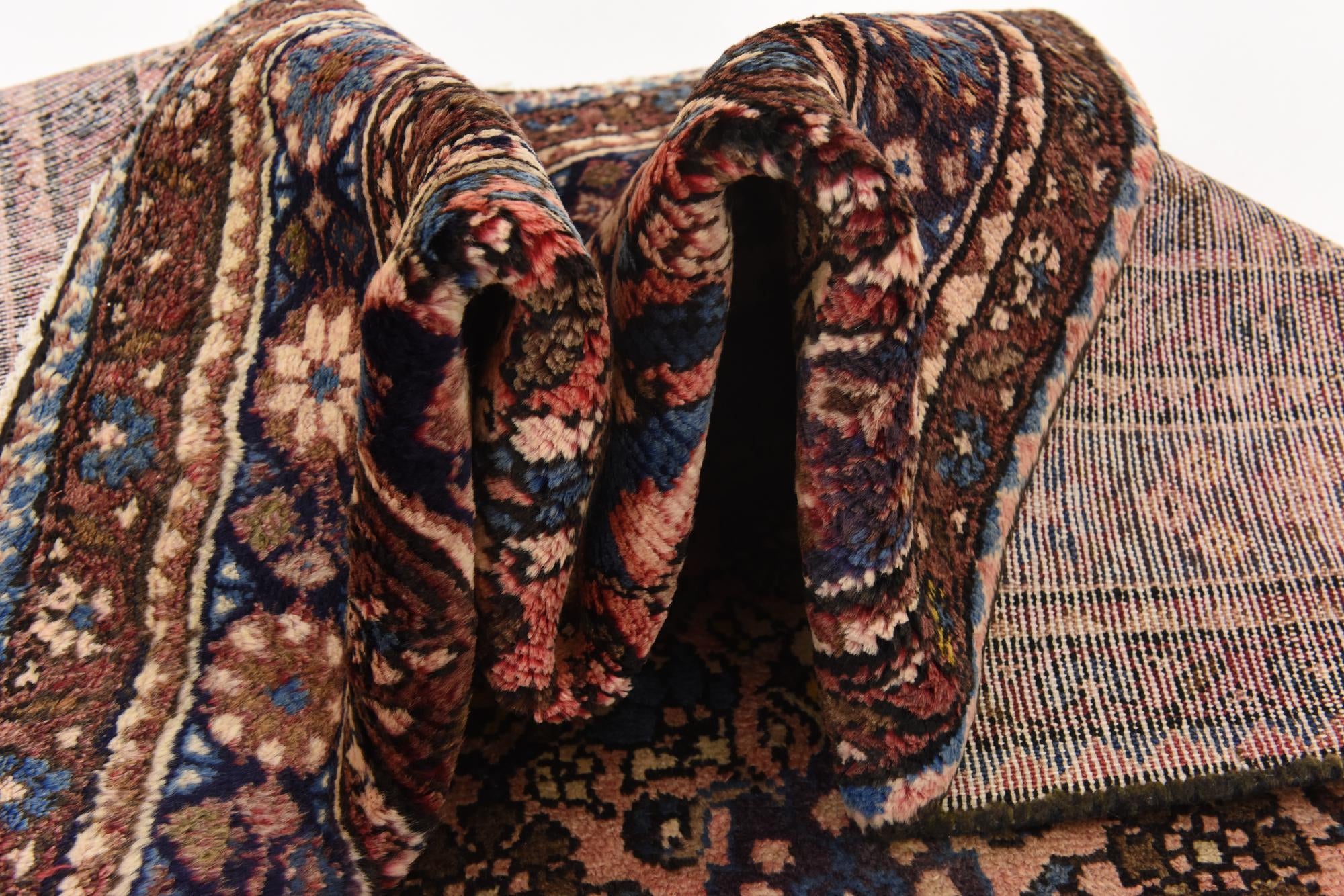 3' 8 x 10' 3 Hand Knotted Hossainabad Persian Wool Runner Rug