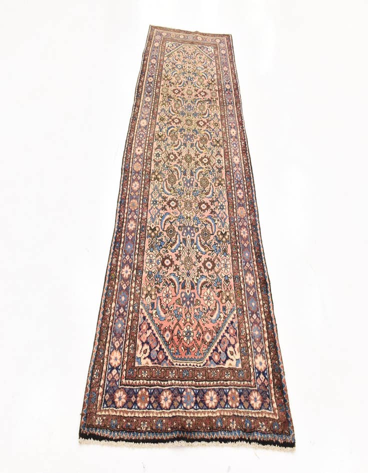 Detail image of 3' 8 x 10' 3  Hand Knotted Hossainabad Persian Wool Runner Rug