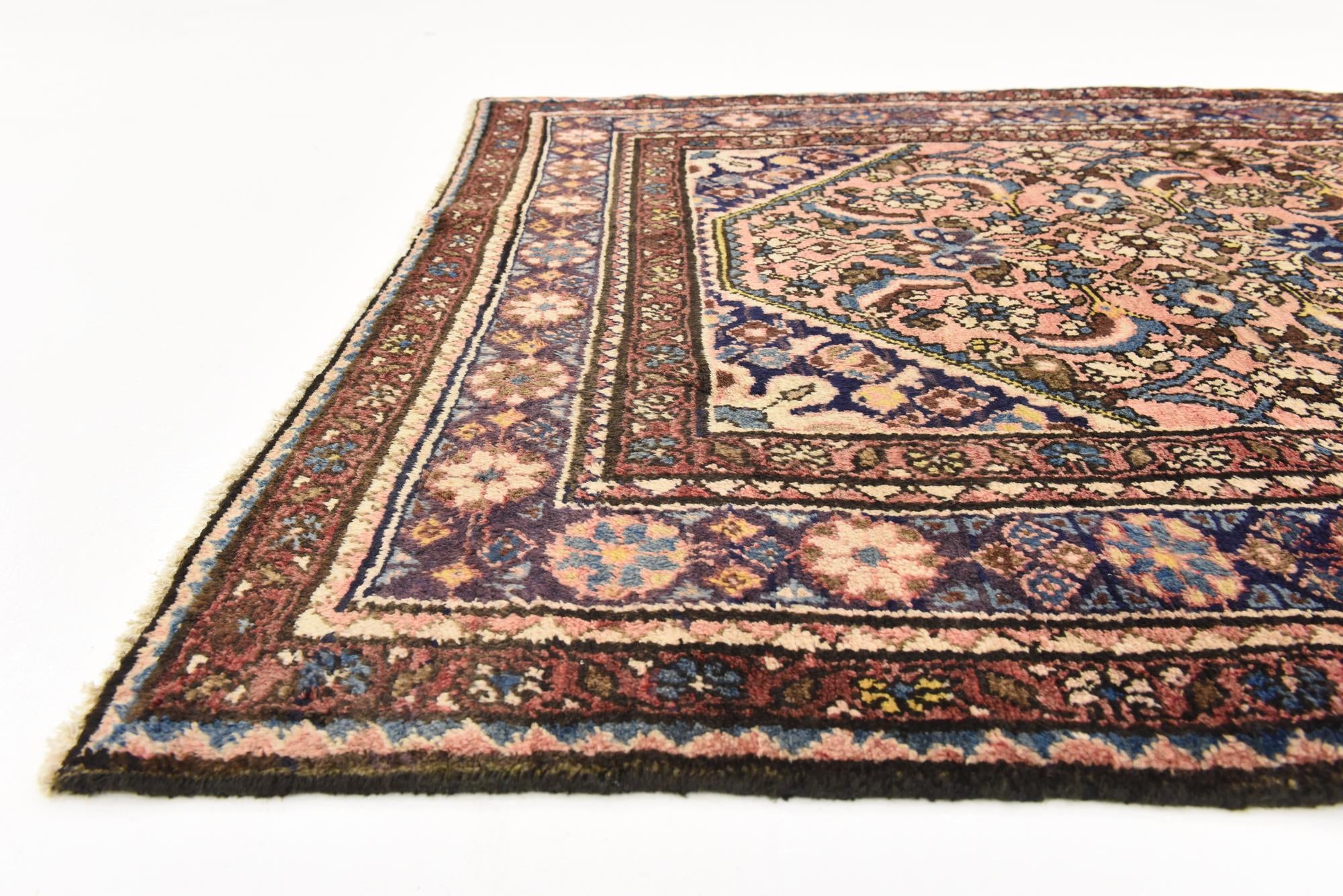 3' 8 x 10' 3 Hand Knotted Hossainabad Persian Wool Runner Rug
