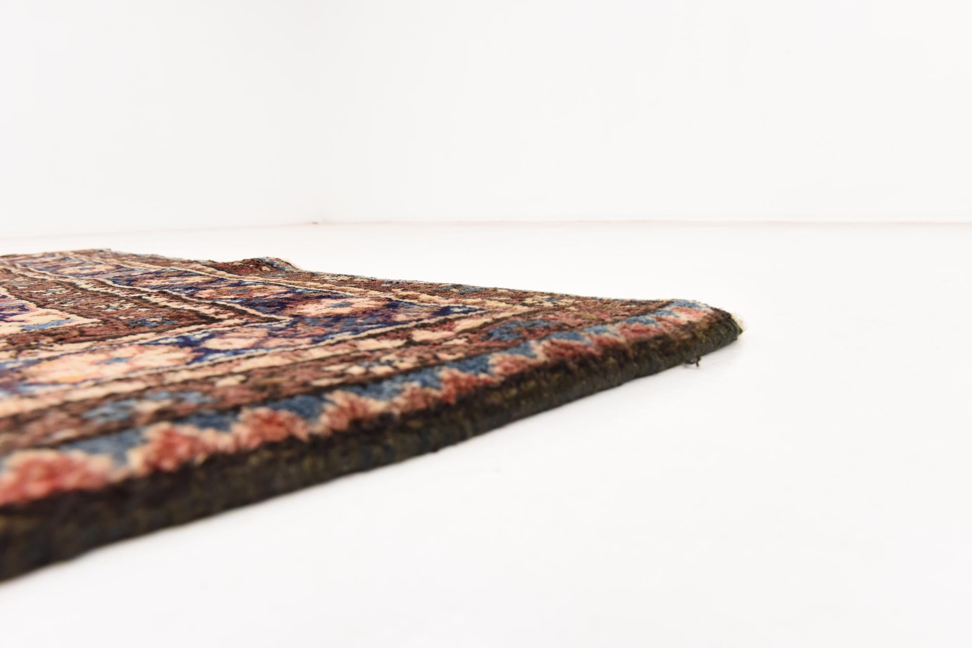 3' 8 x 10' 3 Hand Knotted Hossainabad Persian Wool Runner Rug