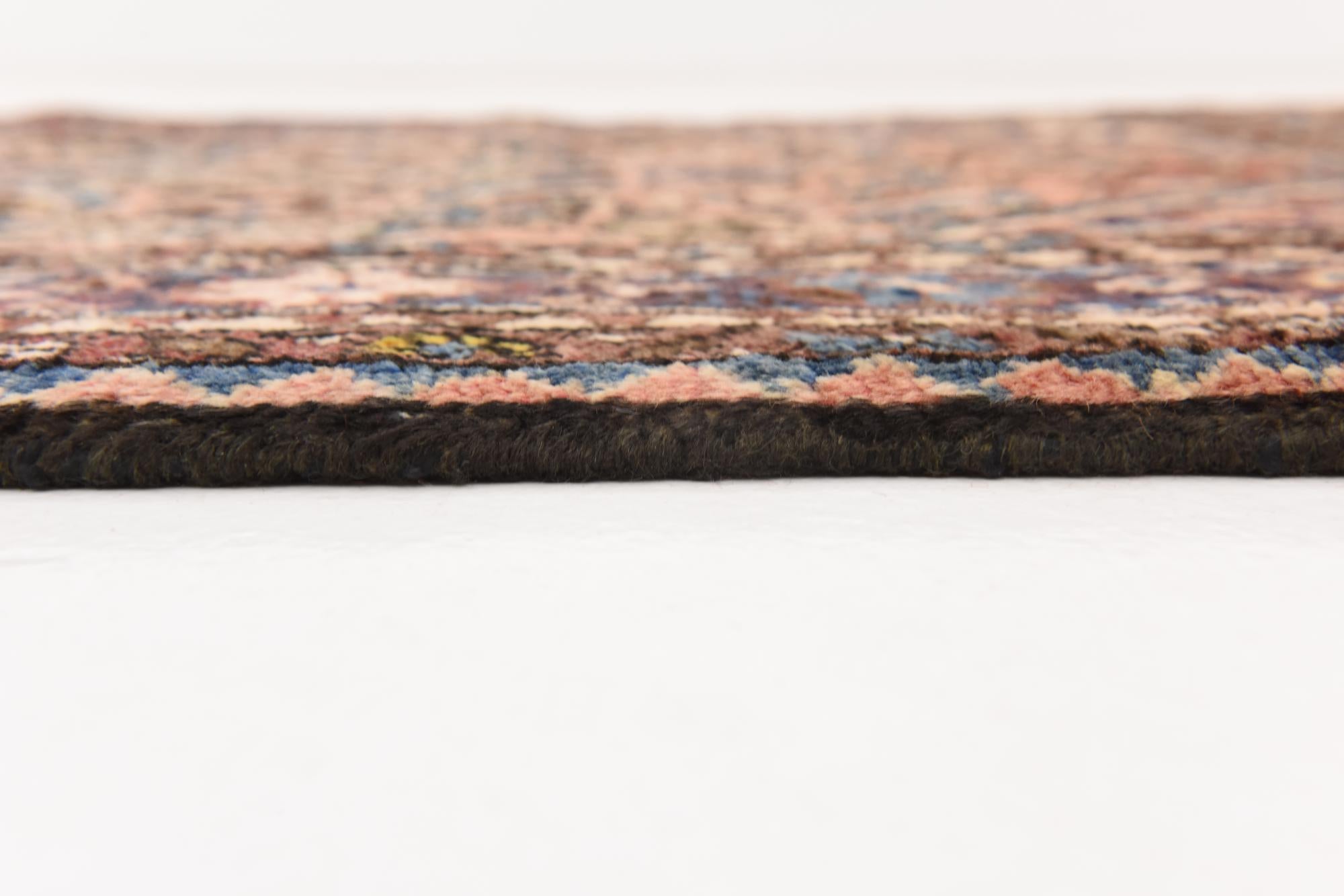 3' 8 x 10' 3 Hand Knotted Hossainabad Persian Wool Runner Rug