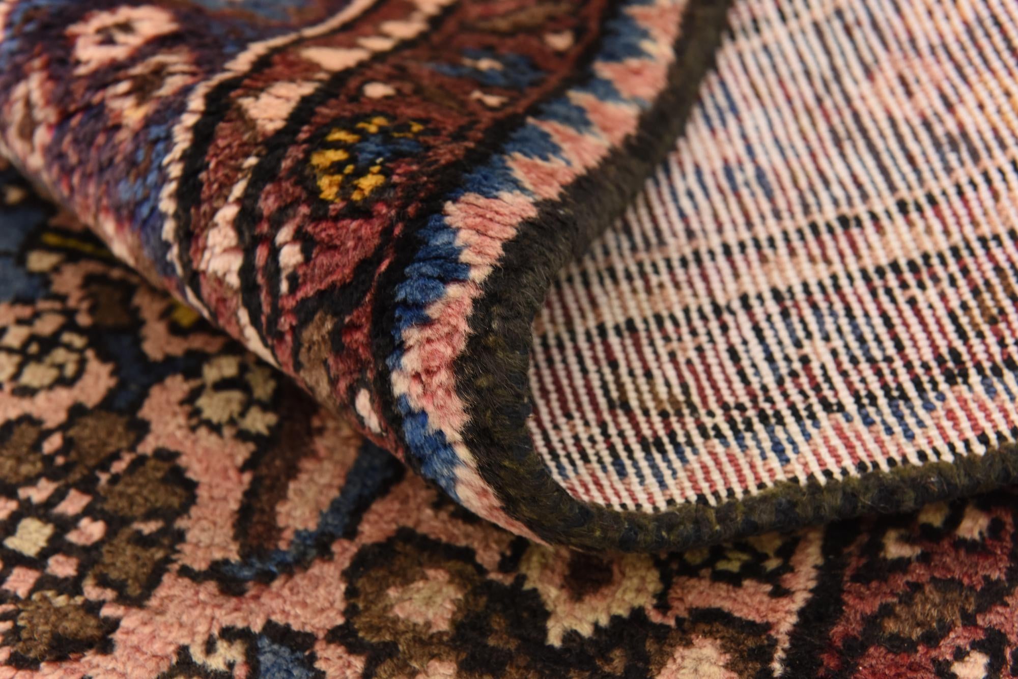 3' 8 x 10' 3 Hand Knotted Hossainabad Persian Wool Runner Rug
