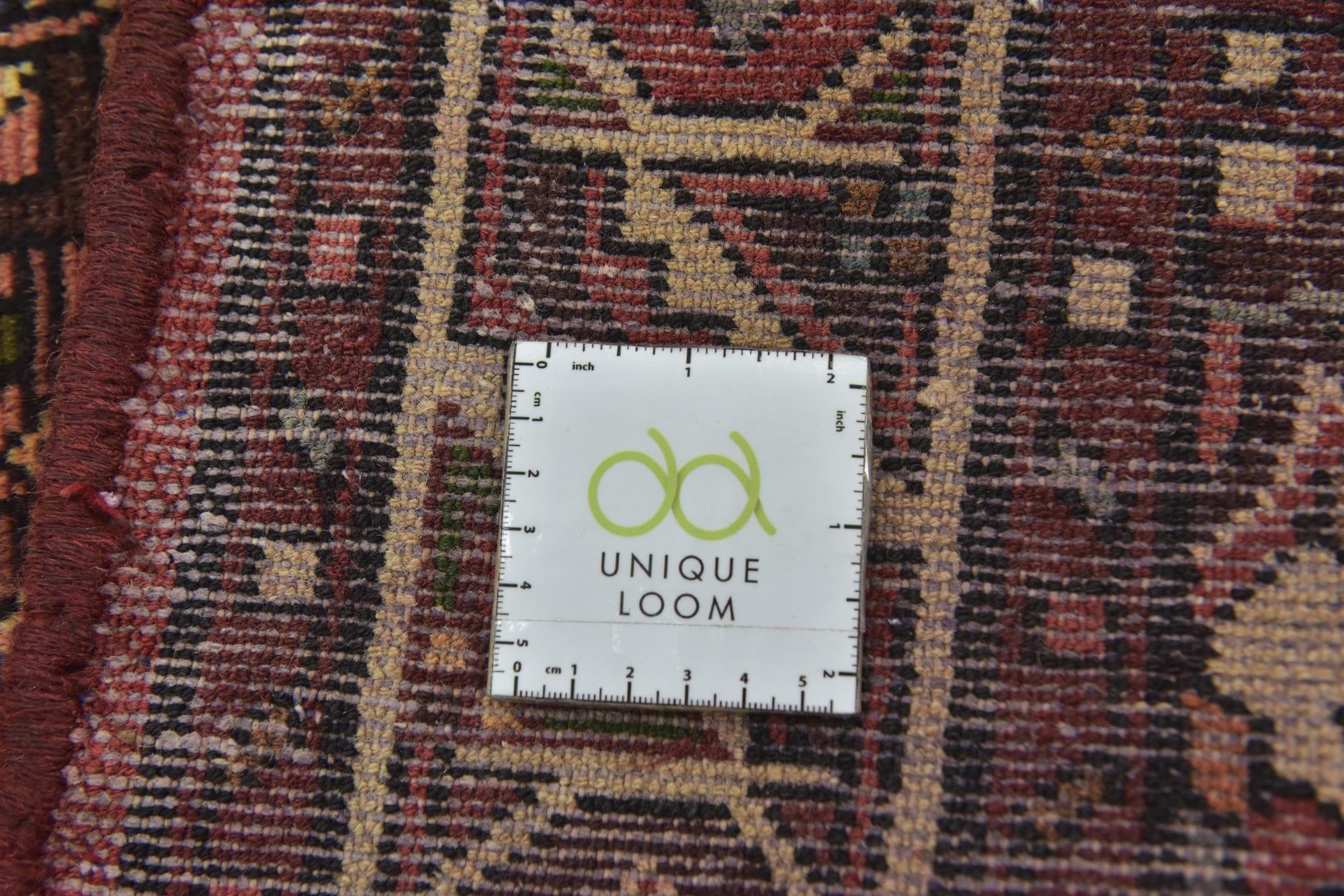 3' 5 x 10' Hand Knotted Hossainabad Persian Wool Runner Rug