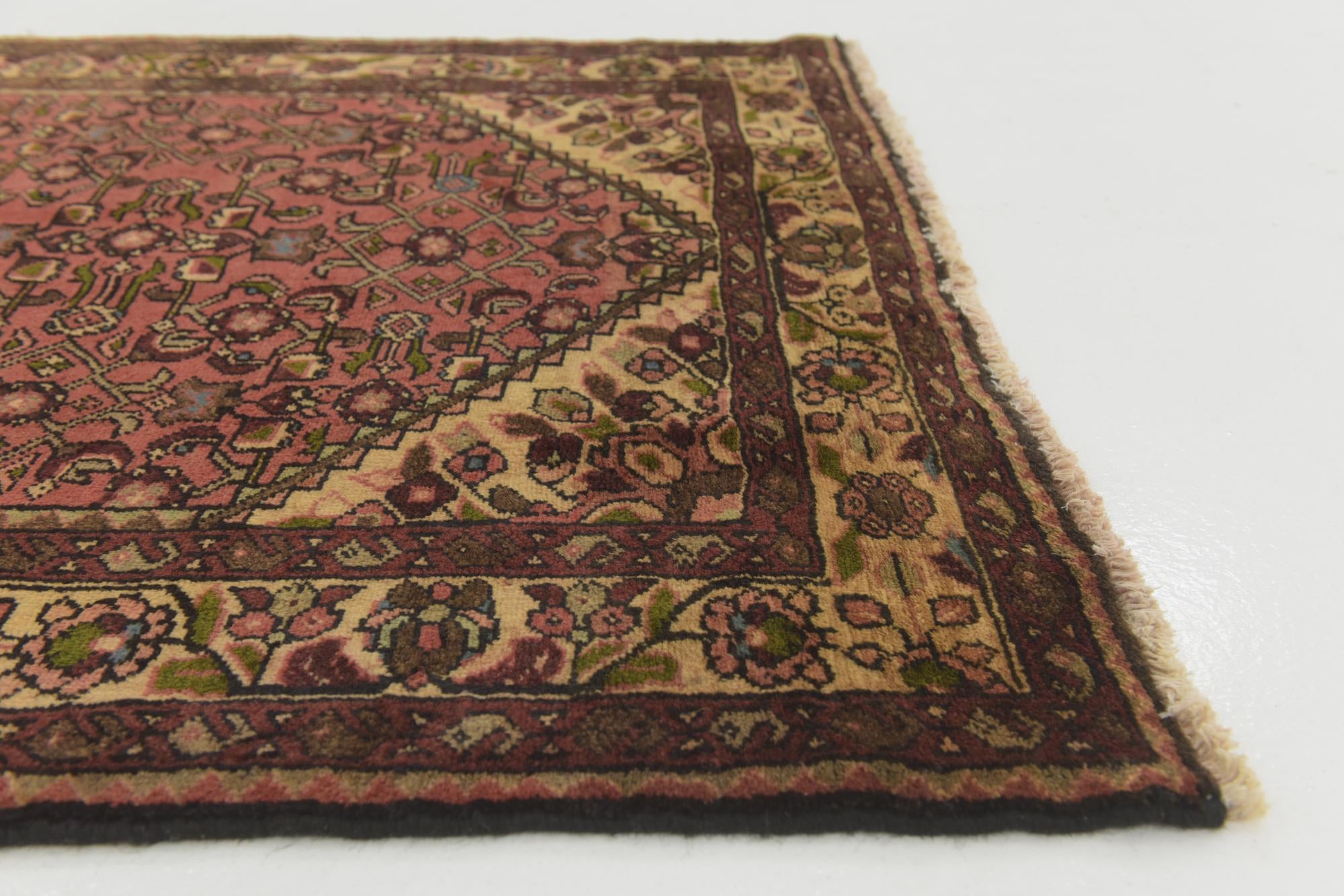 3' 7 x 10' 4 Hand Knotted Hossainabad Persian Wool Runner Rug