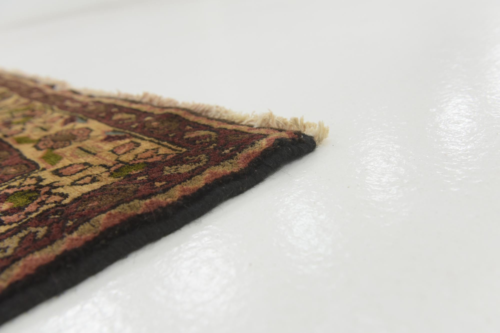 3' 7 x 10' 4 Hand Knotted Hossainabad Persian Wool Runner Rug