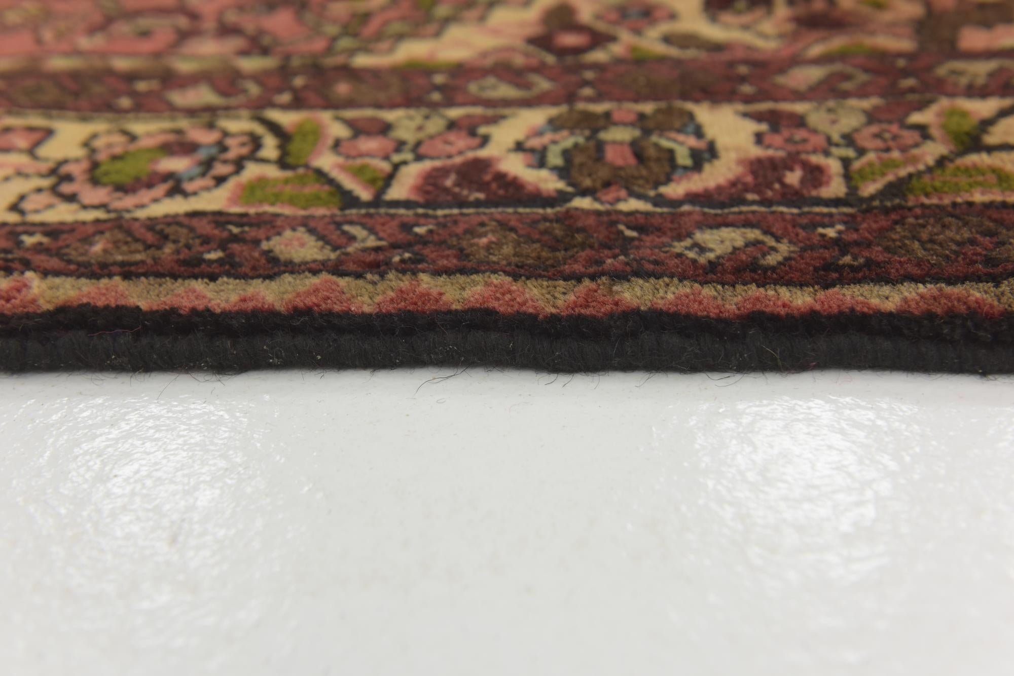 3' 7 x 10' 4 Hand Knotted Hossainabad Persian Wool Runner Rug