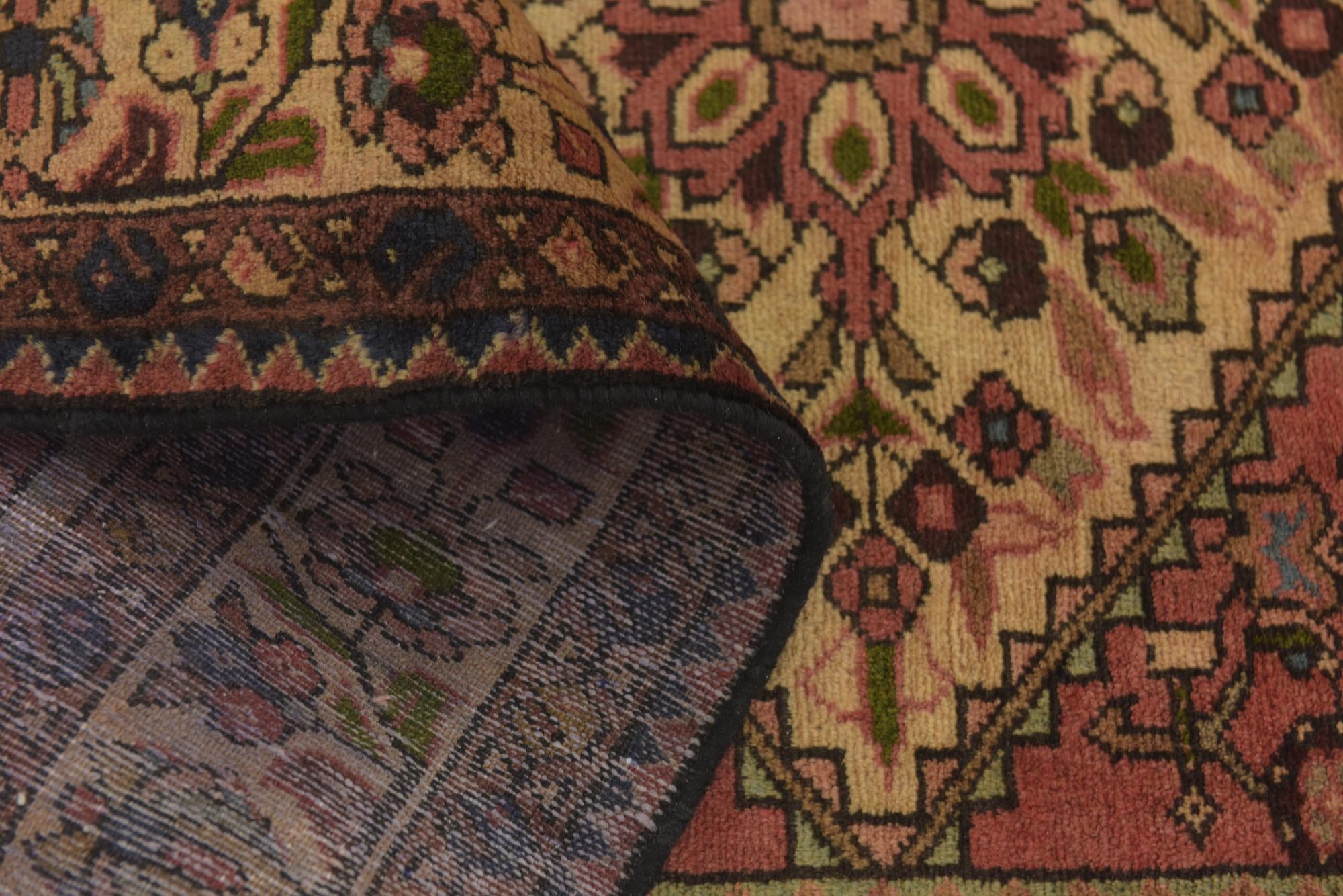 3' 7 x 10' 4 Hand Knotted Hossainabad Persian Wool Runner Rug