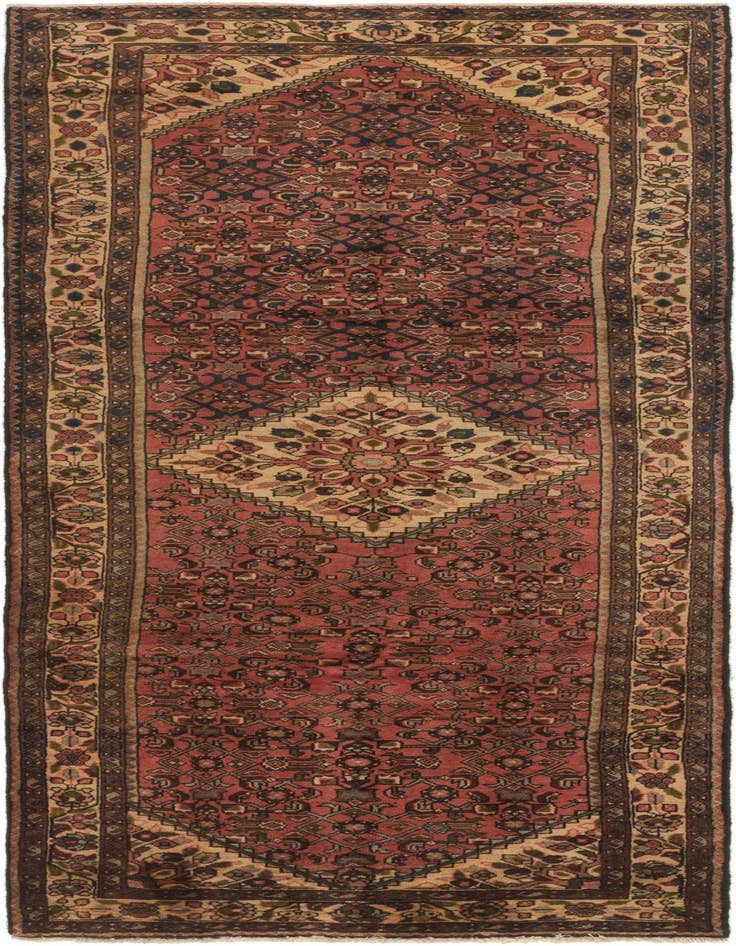 Detail image of 3' 7 x 10' 4 Hand Knotted Hossainabad Persian Wool Runner Rug