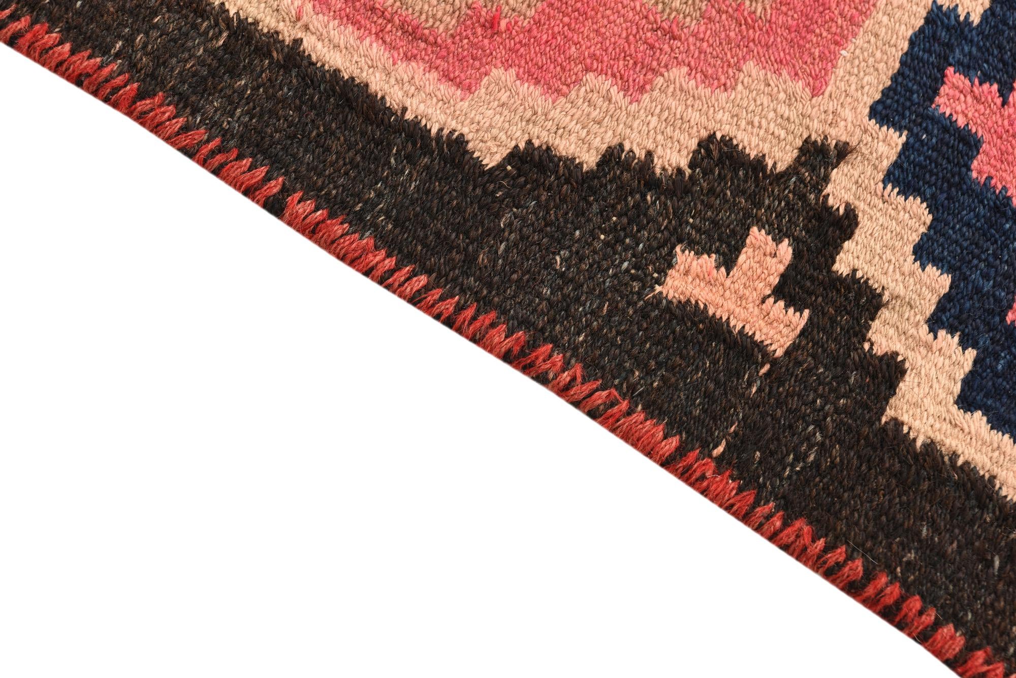 4' x 13' 2 Hand Woven Kilim Fars Wool Runner Rug