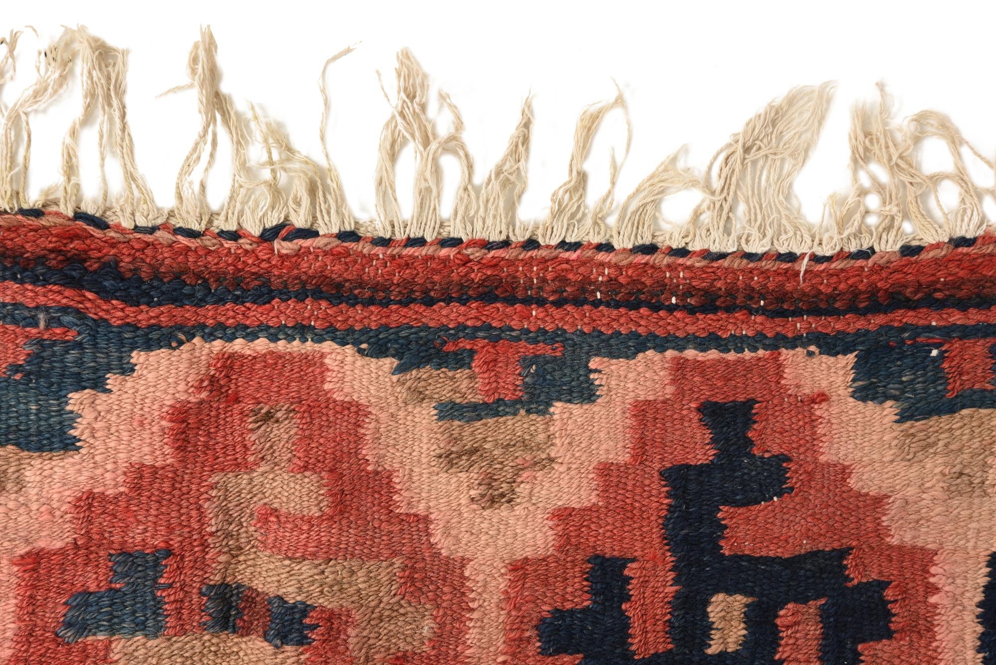 4' x 13' 2 Hand Woven Kilim Fars Wool Runner Rug