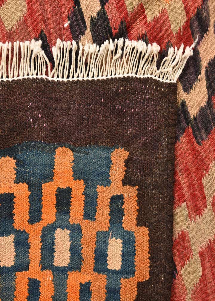 3' 9 x 7' 2 Hand Woven Kilim Fars Wool Runner Rug