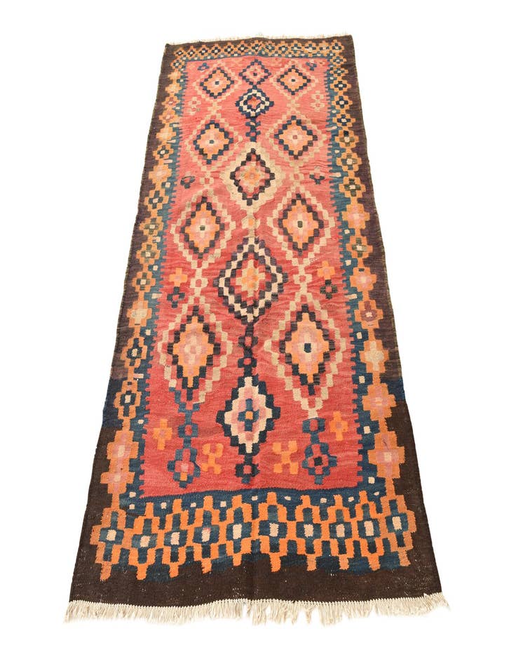 Detail image of 3' 9 x 7' 2 Hand Woven Kilim Fars Wool Runner Rug