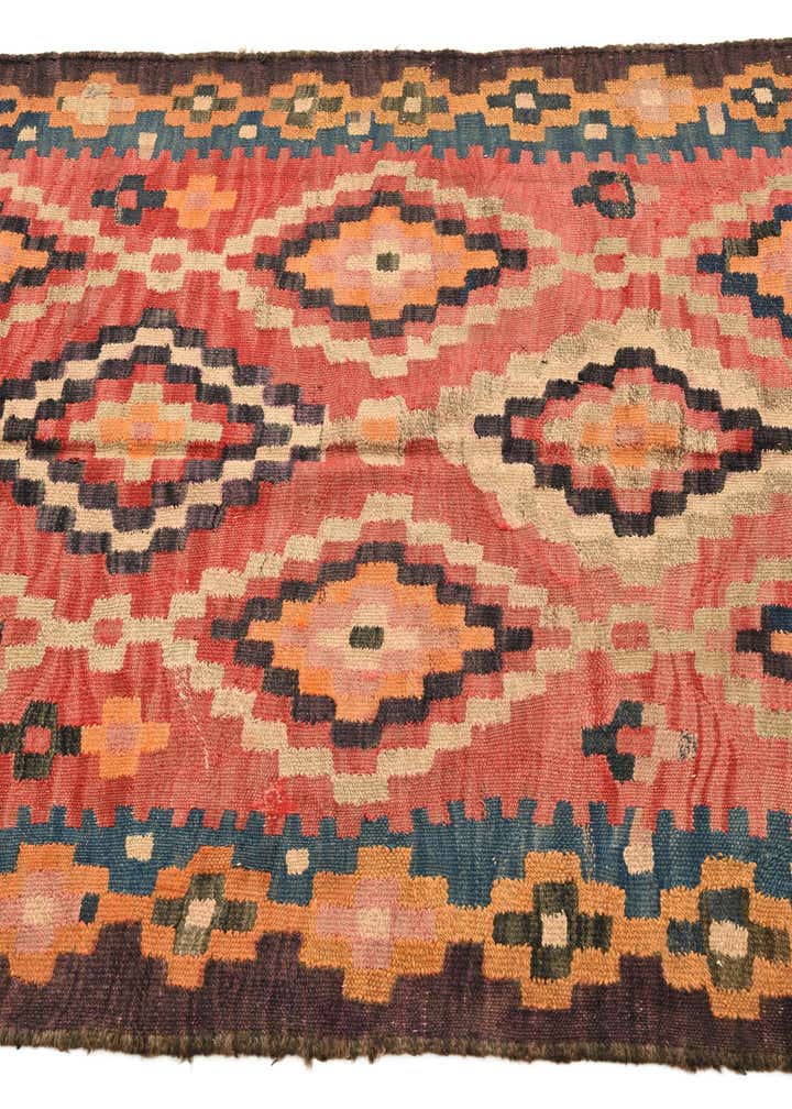 3' 9 x 7' 2 Hand Woven Kilim Fars Wool Runner Rug
