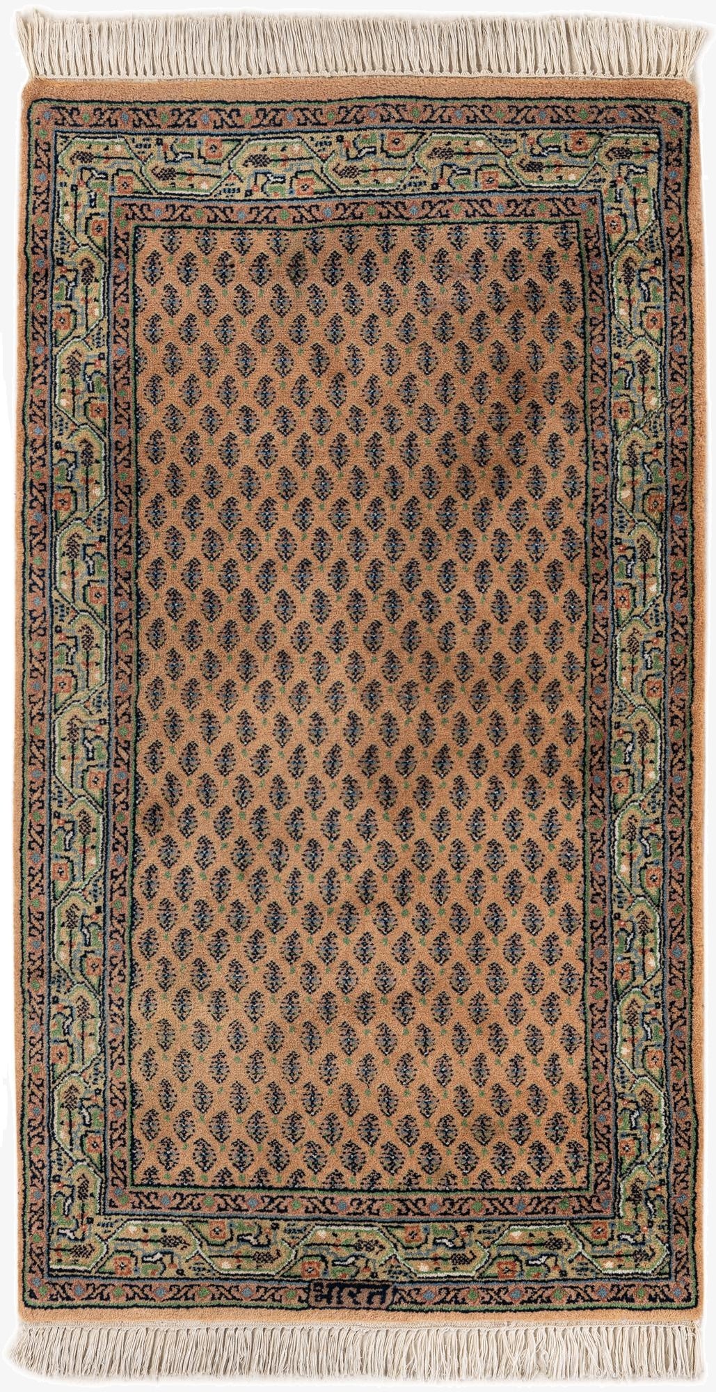 2' 4 x 4' 7  Hand Knotted Mir Wool Runner Rug