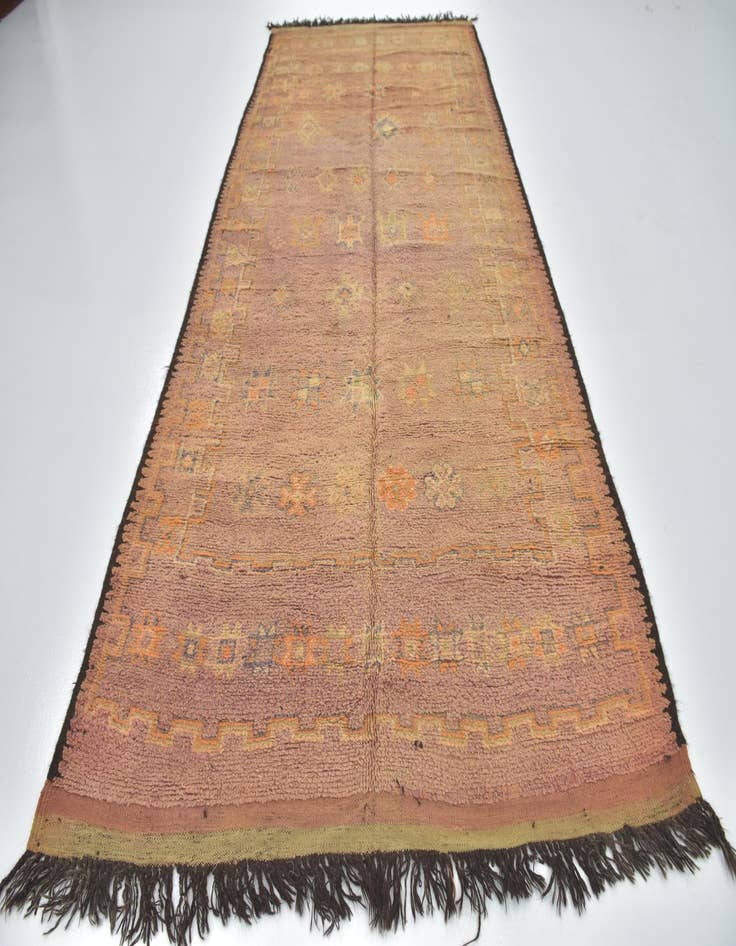 Detail image of 6' 2 x 13' 5  Hand Knotted Moroccan Wool Runner Rug