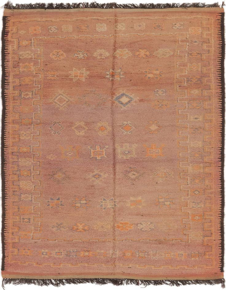 Detail image of 6' 2 x 13' 5 Hand Knotted Moroccan Wool Runner Rug