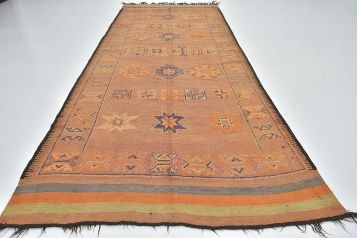 Detail image of 6' 3 x 15' 5 Hand Knotted Moroccan Wool Runner Rug