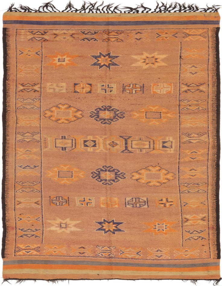 Detail image of 6' 3 x 15' 5 Hand Knotted Moroccan Wool Runner Rug