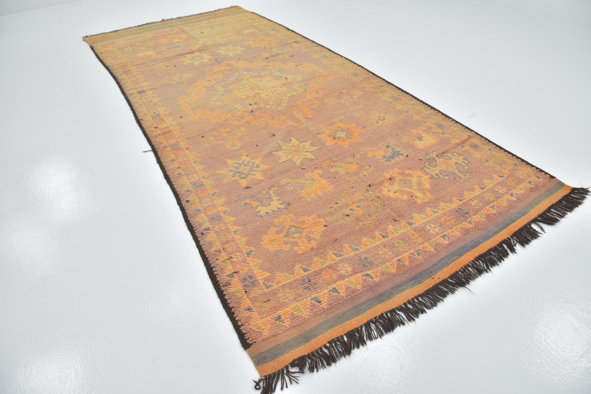 6' x 13' 9 Hand Knotted Moroccan Wool Runner Rug