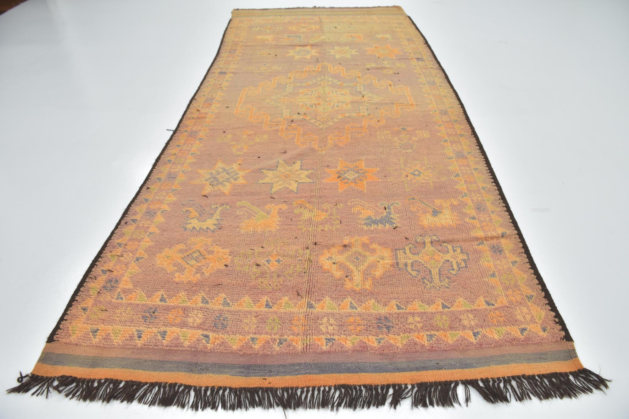 6' x 13' 9 Hand Knotted Moroccan Wool Runner Rug
