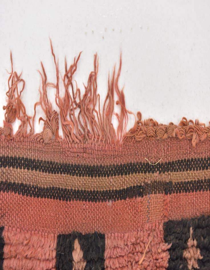 Detail image of 4' x 9' 2 Hand Knotted Moroccan Wool Runner Rug